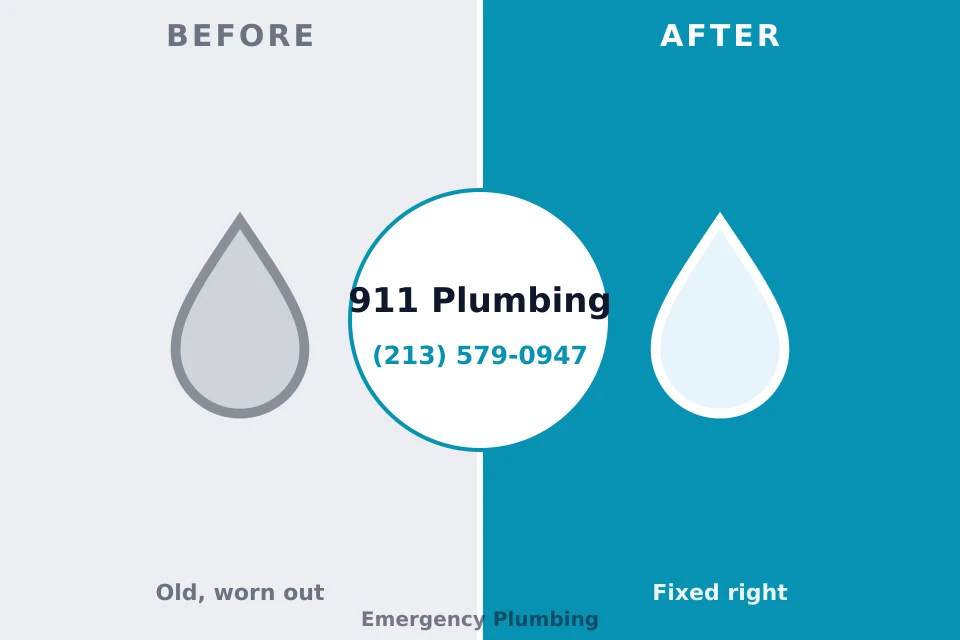 Before and after: plumbing repair Alma, KS